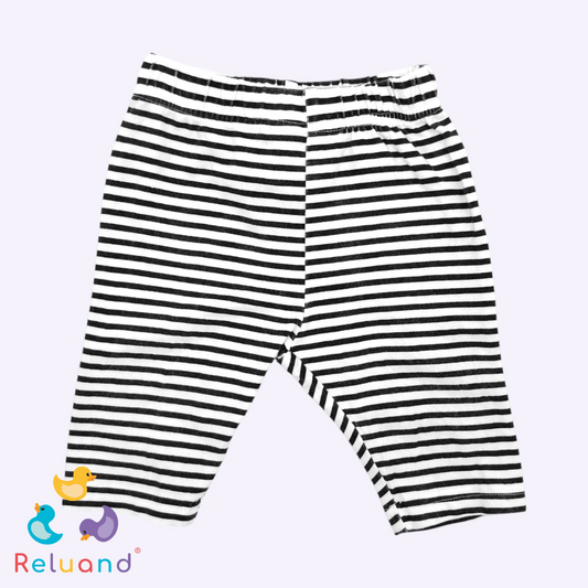 Conjunto marinero pantalón blanco a rayas azul y camiseta con estampado elefante, Marca Shein, Talla 0 a 1 mes.