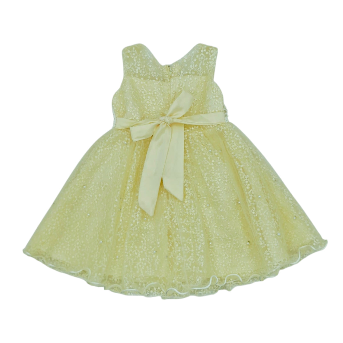 Vestido de gala color amarillo crema para niña — Talla Talla 2T | Usado
