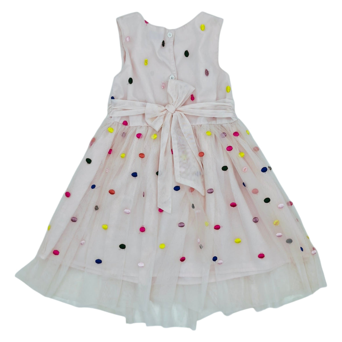 Vestido de flores rosado con puntos — Talla Talla 7T | Usado