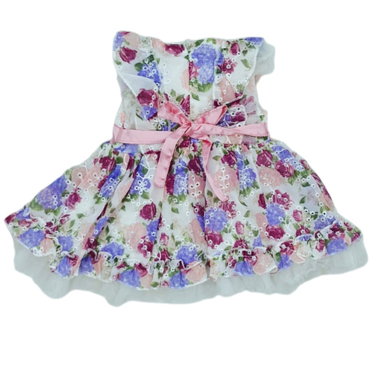 Vestido elegante de flores para bebe niña — Talla 0 a 3 meses | Usado