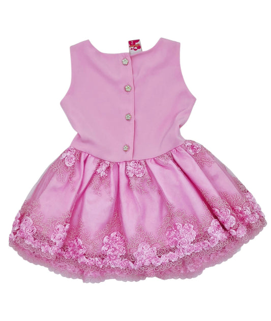 Vestido elegante rosado con apliques — Talla Talla 2T | Usado