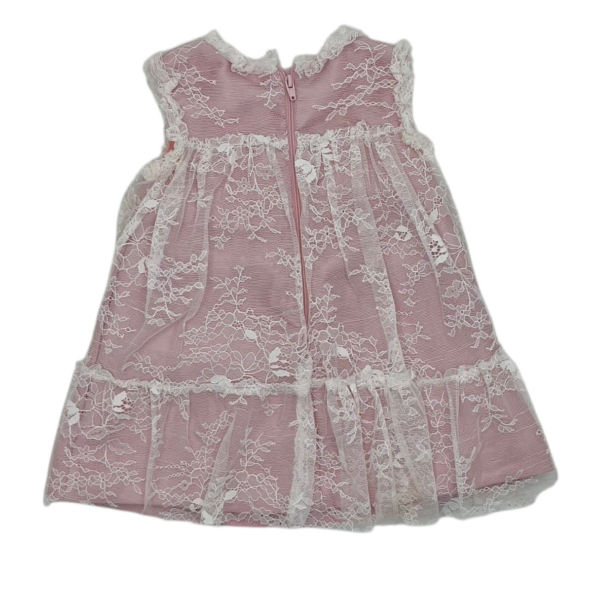 Vestido elegante largo tejido de flores — Talla 12 a 18 meses | Usado