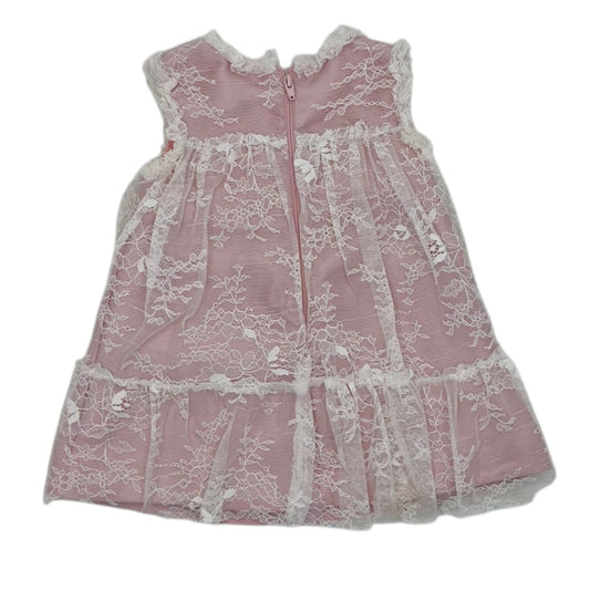 Vestido elegante largo tejido de flores — Talla 12 a 18 meses | Usado