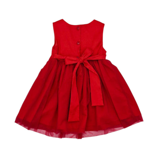 Vestido elegante rojo para niña sin mangas — Talla 6 a 12 meses | Usado