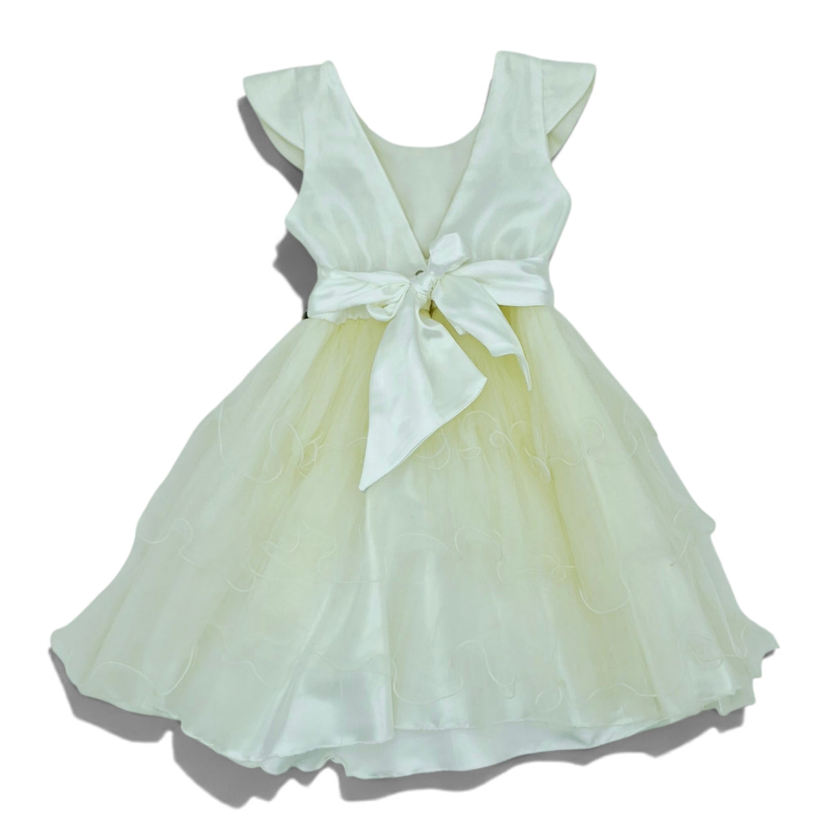 Vestido de gala blanco con beige — Talla 4T | Usado