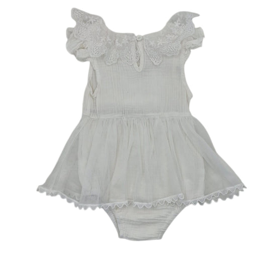 Vestido tipo muselina con body — Talla 12 a 18 meses | Usado