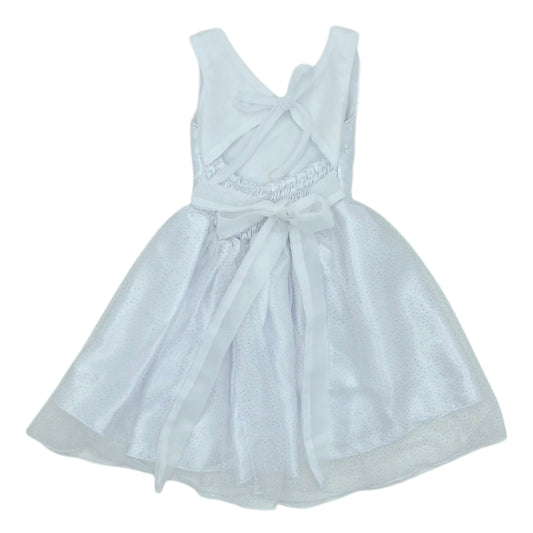 Vestido de gala blancon con glitter en la falda — Talla 6 a 12 meses | Usado