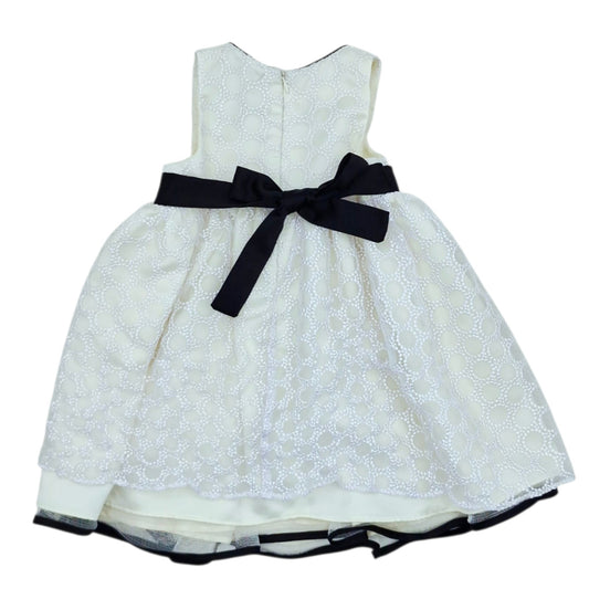 Vestido de gala beige con negro para niña — Talla 18 a 24 meses | Usado