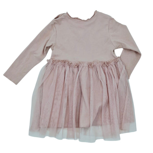 Vestido manga larga rosado — Talla 9 a 12 meses | Usado