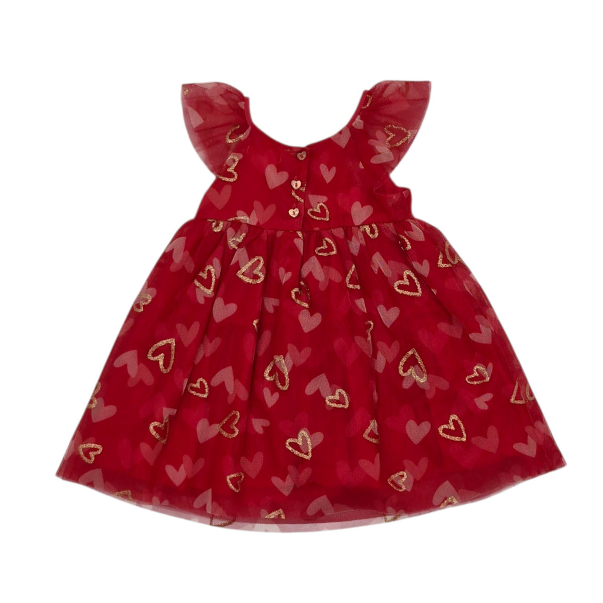 Vestido elegante rojo de corazones — Talla 6 a 12 meses | Usado