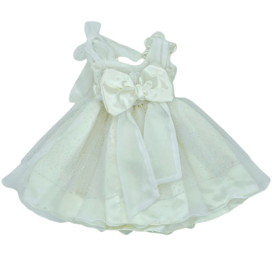Vestido blanco beige — Talla 6 a 12 meses | Usado