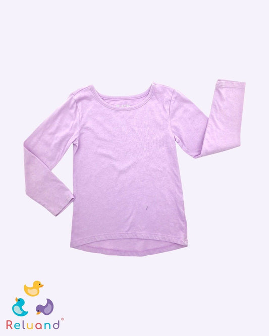 Blusa lila manga larga de la marca Place, talla 4T.