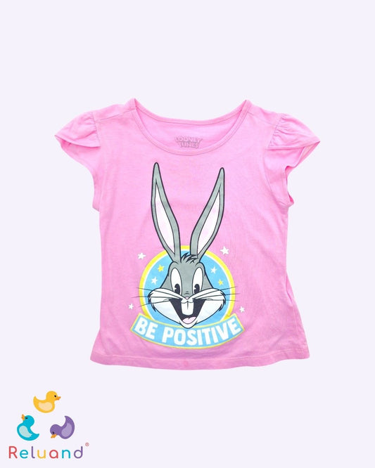 Blusa rosada con conejo de la marca Mic, talla 4T.