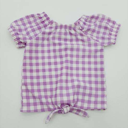 Blusa morada de cuadritos 12M marca Carter´s