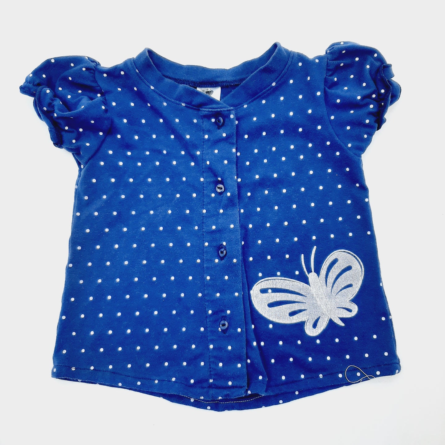 Blusa azul de puntos 12-18M