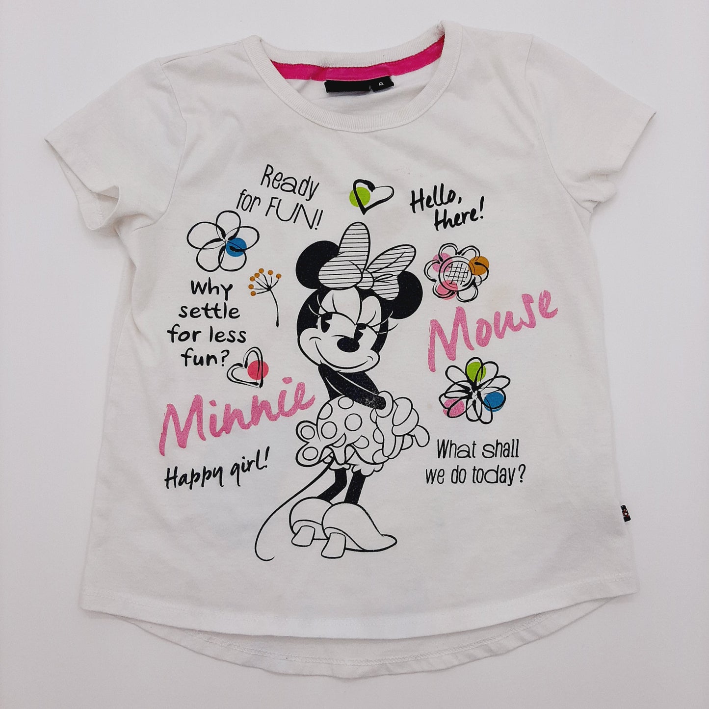 Blusa blanca de minnie 6T marca Disney