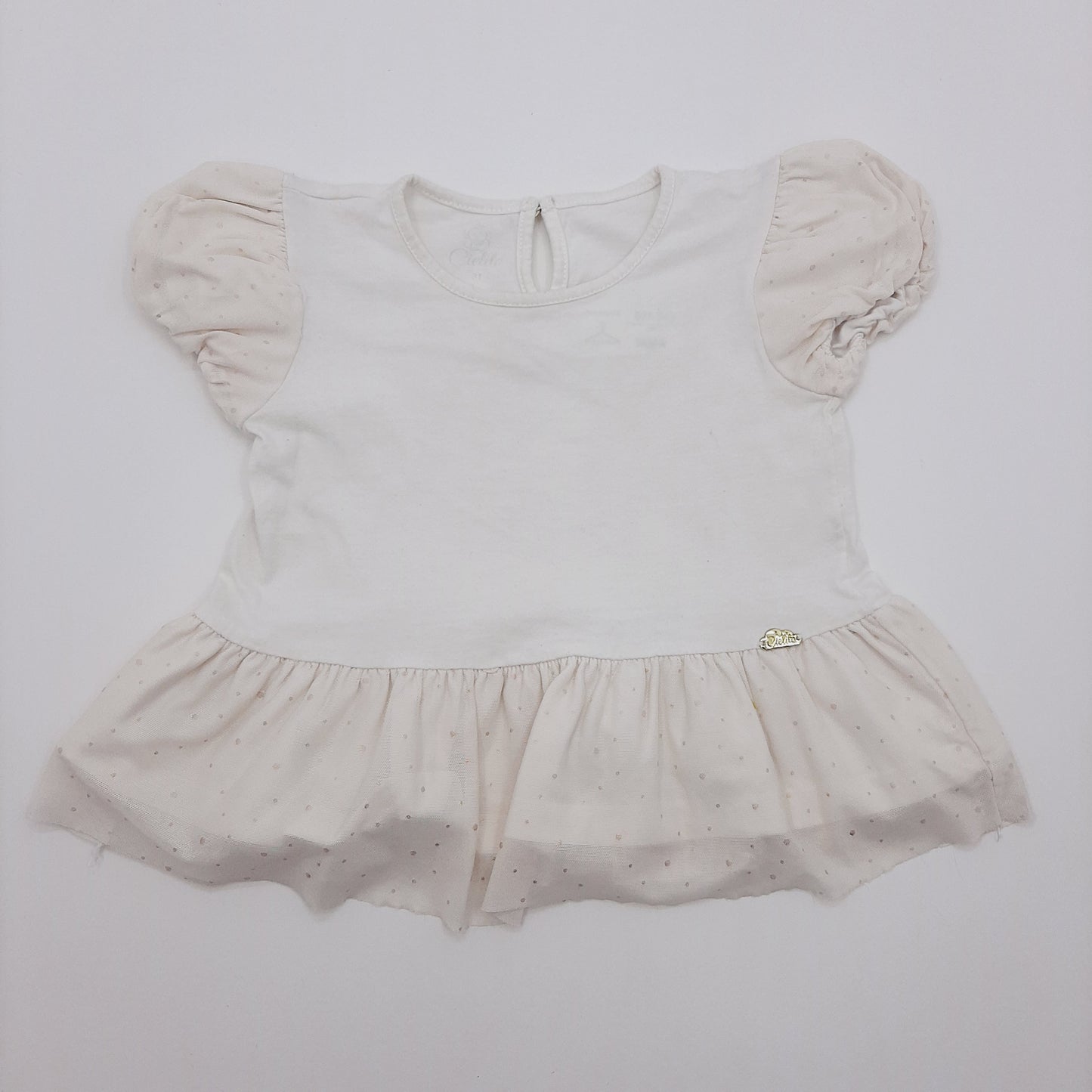 Blusa blanca de manga 3T marca Cielito