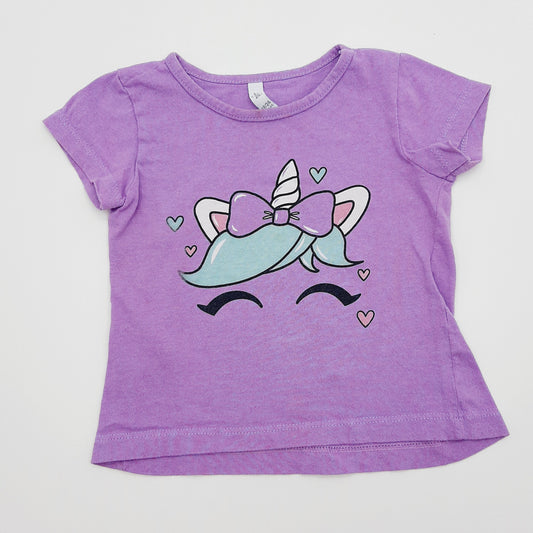 Blusa morada de unicornio 18-24M marca People