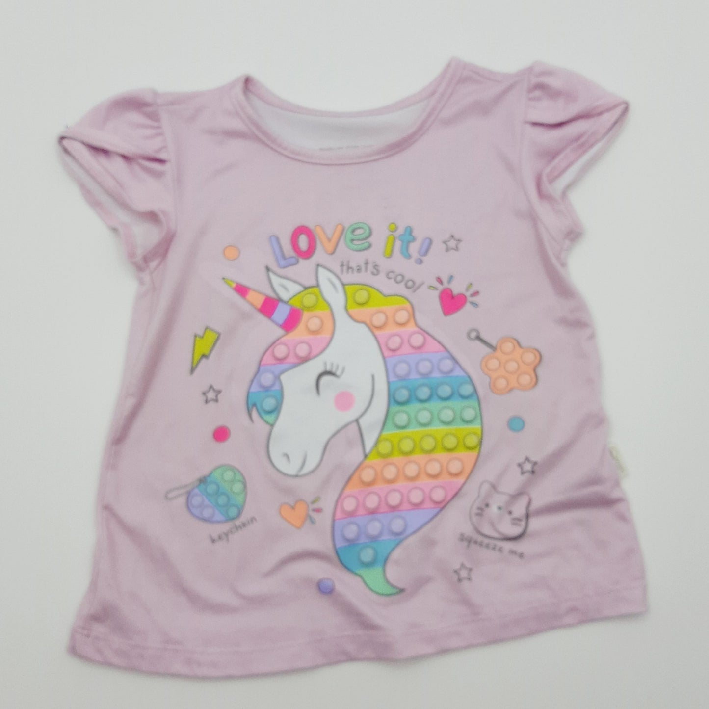 Blusa rosada de unicornio 2T marca Little Mic