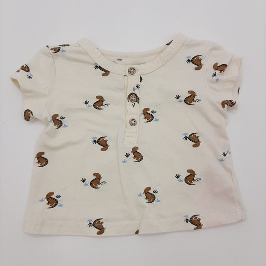 Camiseta de dinos cafes 3-6M marca Loguin