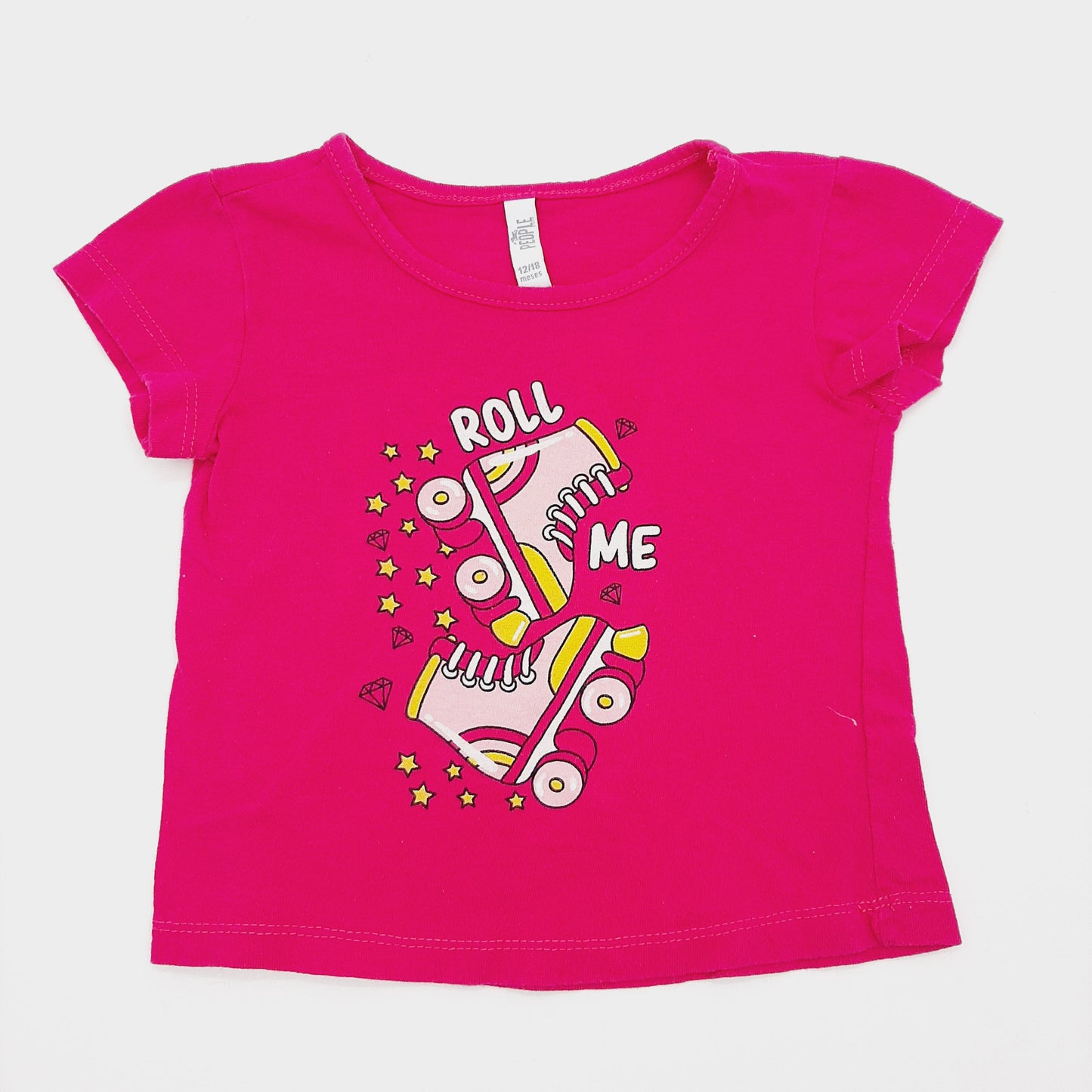 Blusa rosada de patines 12-18M marca People