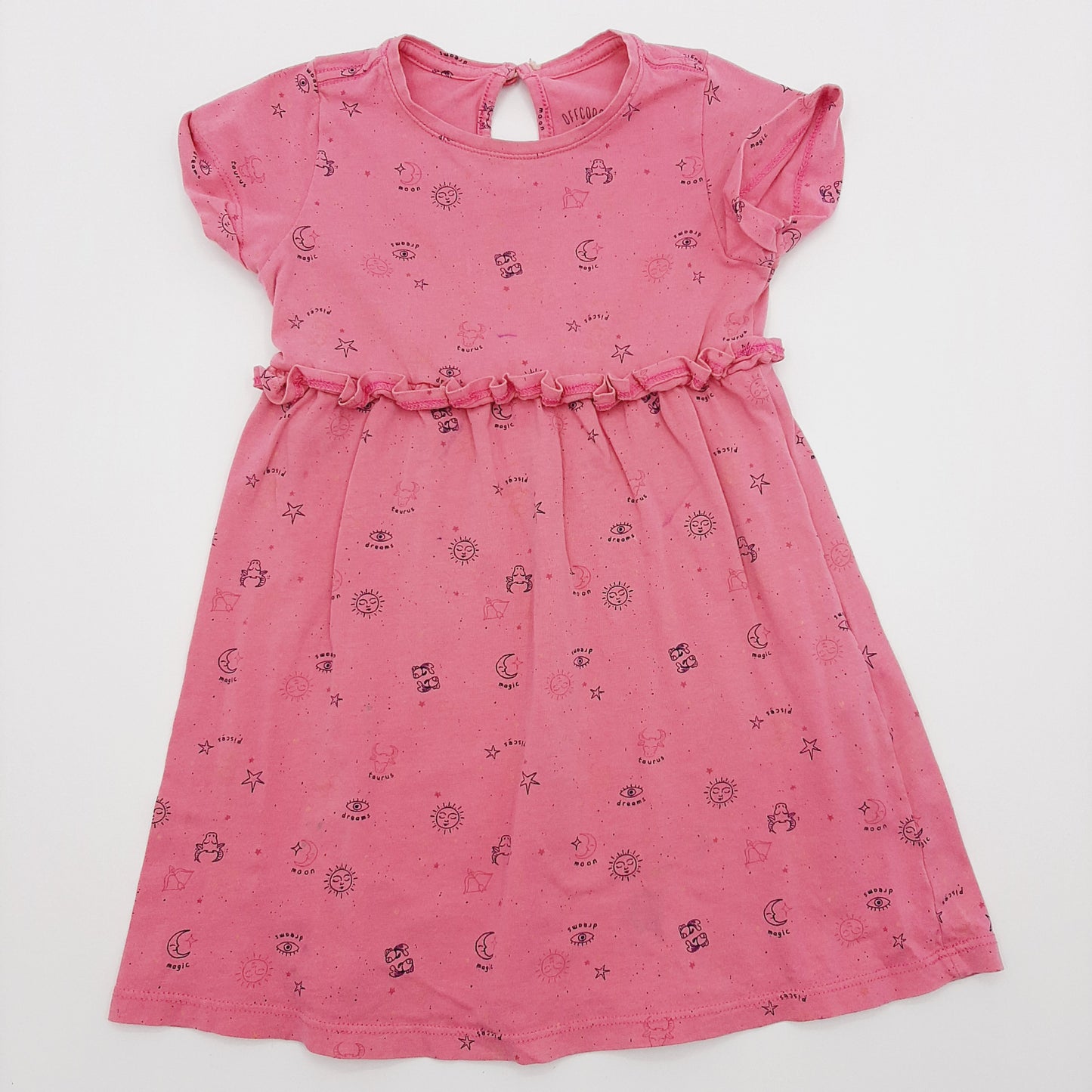 Vestido salmon de soles 4T marca Offcorss