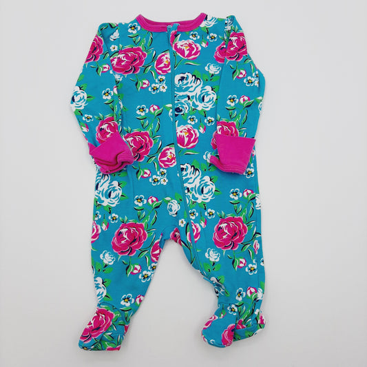 Pijama verde de rosas 0-3M marca Wonder Nation