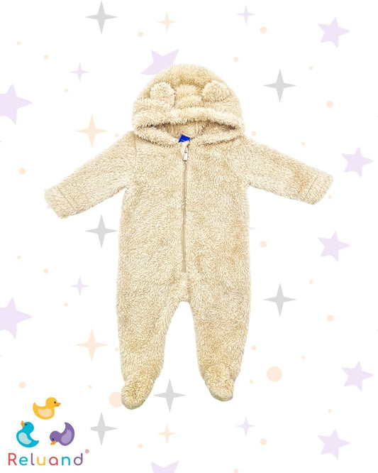 Disfraz de Oso en felpa color camel, marca Old Navy, talla 3 a 6 meses.