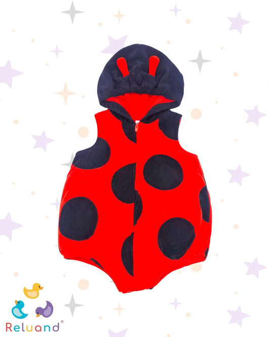 Disfraz de Mariquita en colores rojo y negro con capota, marca Carter´s, talla 12 meses.