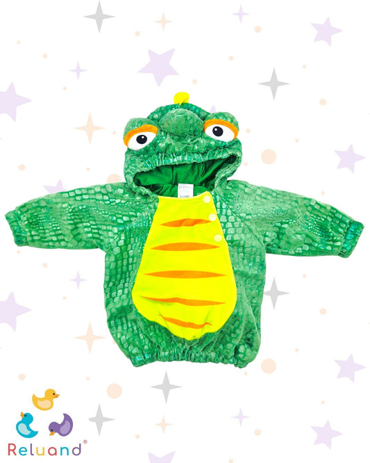 Disfraz De Camaleón, color verde y platinado, en 3D y algodón, talla 6 a 12 meses.