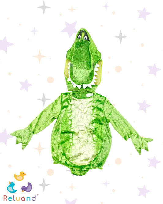 Disfraz infantil de Rex, cómodo y en tela satinada, marca Disney Baby, talla 6 a 12 meses.