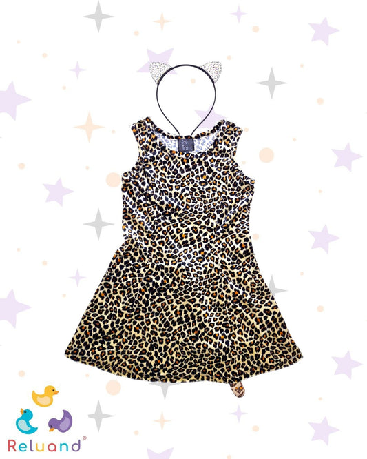 Disfraz Leopardo Para Niña, marca Pink Violet, talla 4T.