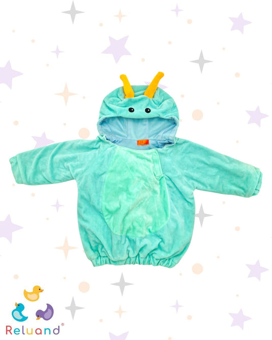 Disfraz de Caracol para bebé marca Yamp, color azul celeste y verde menta, talla 12 a 18 meses.