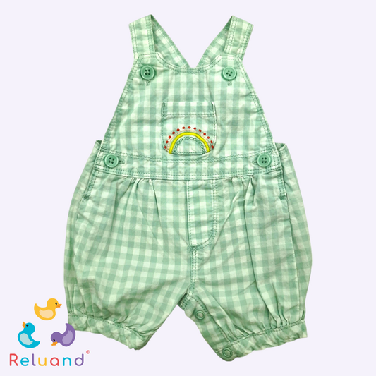 Overol verde menta, con detalle en el bolsillo, Marca Carter’s, Talla NB.