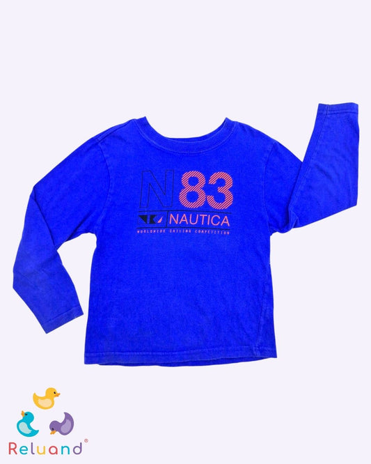 Buso azul de la marca Náutica, talla 4T.