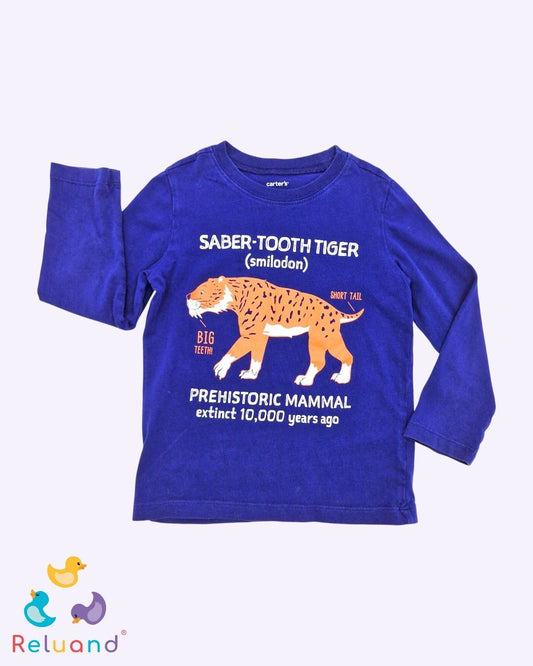 Buso azul oscuro con tigre, marca Carter´s, talla 4T.