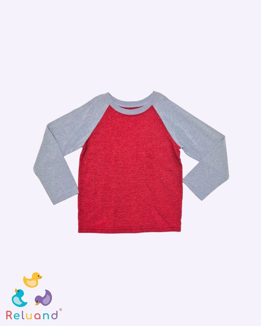 Buso color Vinotinto con mangas grises, marca Garanimals, talla 2T.