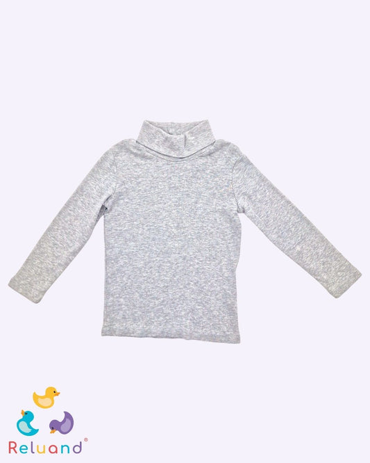 Buso manga larga gris cuello de tortuga, marca H&M, talla 3T.