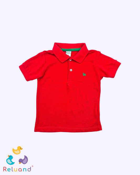 Camibuso rojo de la marca Tomaticos, talla 3T.