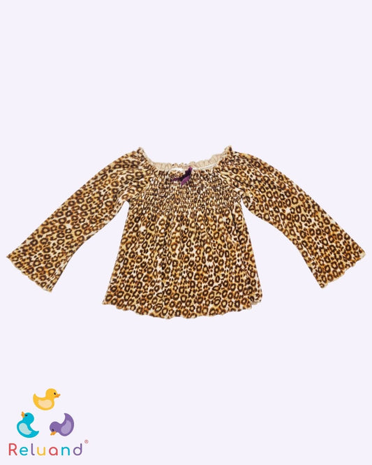 Blusa animal print con manga larga, marca Koala Kids, talla 36 meses.