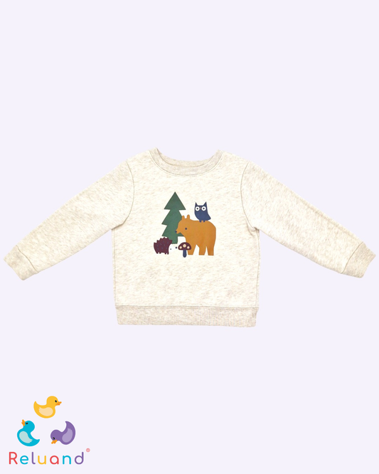 Saco en color crema con estampado de animales, marca Garanimals, talla 24 meses.