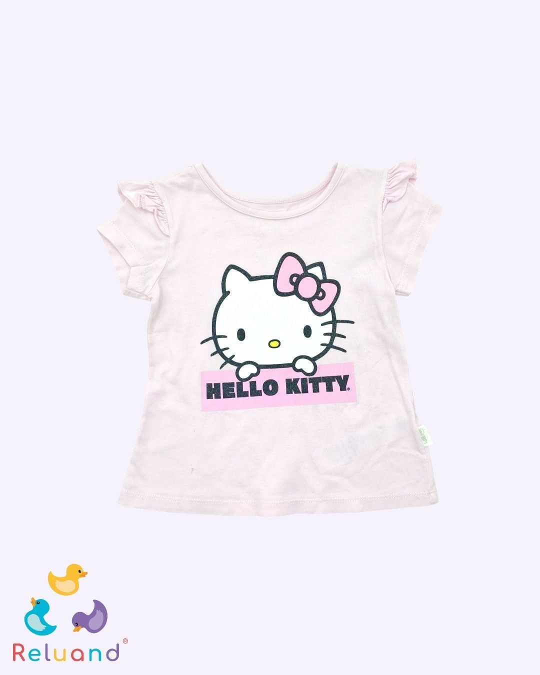 Blusa color palo de rosa con estampado de Hello Kitty, talla 3T.