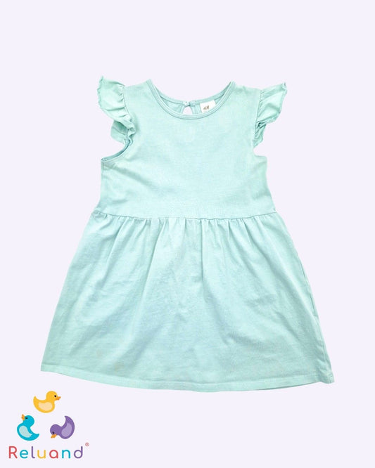 Vestido color verde pistacho, marca H&M, talla 2T.