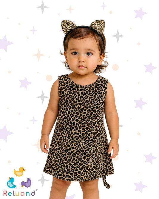 Disfraz Leopardo Para Niña, marca Pink Violet, talla 4T.