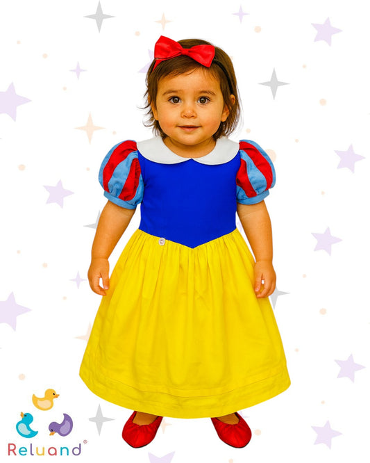 Disfraz Blancanieves Vestido Princesa Niña, marca Cachivaches, talla 2T.