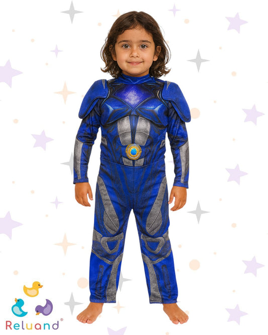 Disfraz Power Rangers Azul, marca Power Rangers, talla 4 a 6T