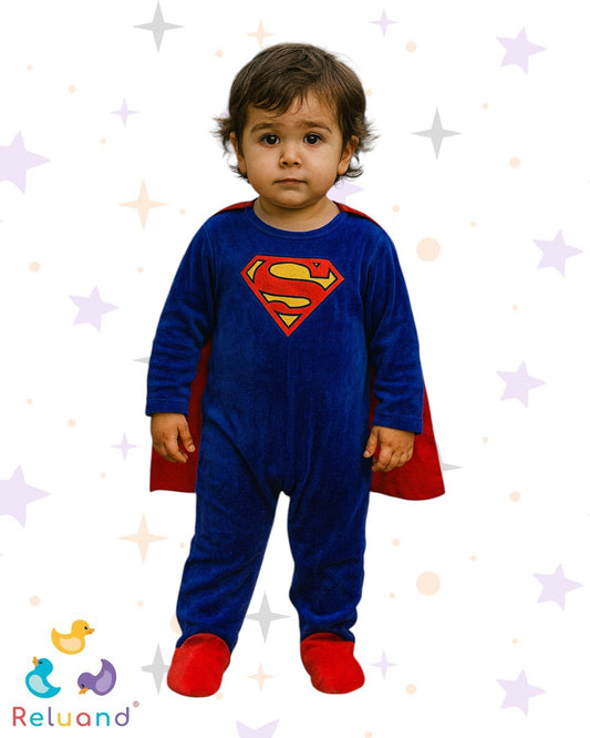 Disfraz en pijama de Superman, talla 18 a 24 meses.