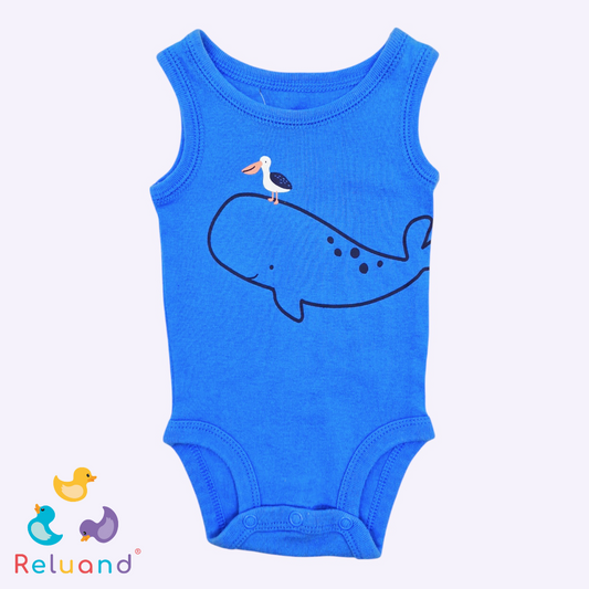 Set bodies X2: mangas sisa, azul con balle y garza, amarillo a rayas blancas, Marca Carter´s, Talla NB.