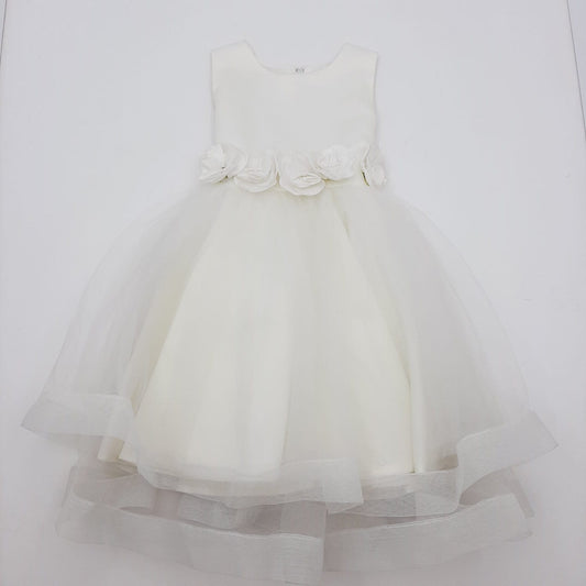 Vestido elegante Blanco rosas T3 Cod. 475