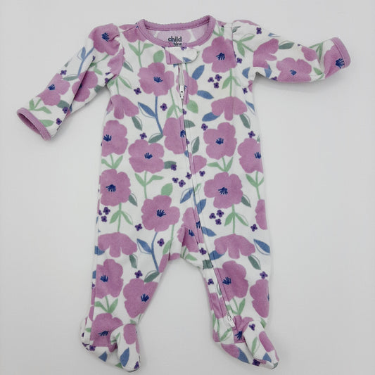 Pijama Morada de Flores 0-3M